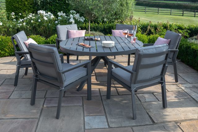 New York 6 Seat Round Dining Set by Maze Rattan