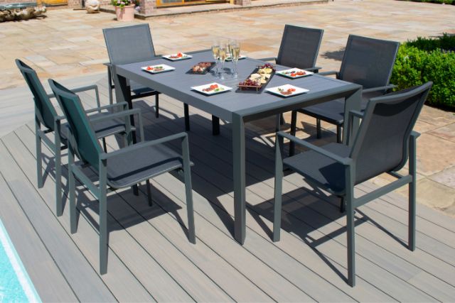 New York 6 Seat Dining Set by Maze Rattan - Gardenbox