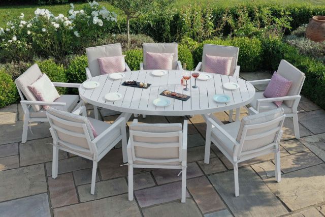 New York 8 Seat Oval Dining Set by Maze Rattan