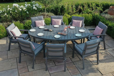 New York 8 Seat Oval Dining Set by Maze Rattan