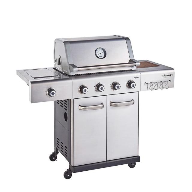 Outback Jupiter 4 Stainless Steel Hybrid Gas BBQ . Just £679!+ Free Pizza Stone & Cover worth £80