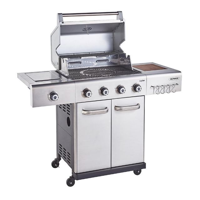 Outback Jupiter 4 Stainless Steel Hybrid Gas BBQ . Just £679!+ Free Pizza Stone & Cover worth £80