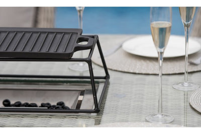 Maze Rattan Oxford 6 Seat Oval Fire Pit Dining Set with Venice Chairs - Gardenbox