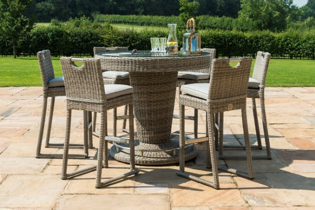 Oxford 6 Seat Round Bar Set with Ice Bucket by Maze Rattan - Gardenbox