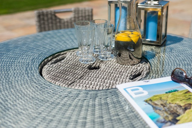 Oxford 6 Seat Round Bar Set Ice Bucket Maze Rattan Gardenbox