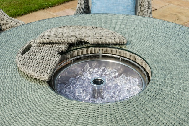 Oxford 6 Seat Round Bar Set with Ice Bucket by Maze Rattan - Gardenbox