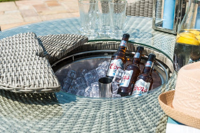 Oxford 6 Seat Round Bar Set with Ice Bucket by Maze Rattan - Gardenbox