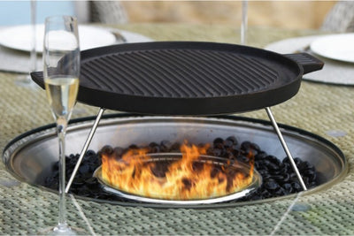 Maze Rattan Oxford 6 Seat Round Fire Pit Dining Set with Heritage Chairs - Gardenbox