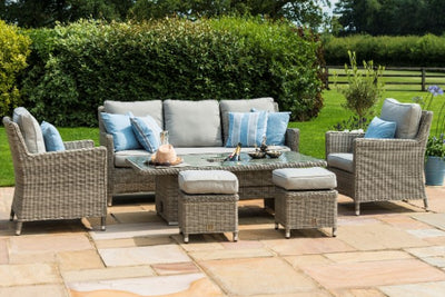 Oxford Sofa Dining Set with Ice Bucket & Rising Table by Maze Rattan - Gardenbox