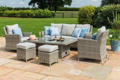 Oxford Sofa Dining Set with Ice Bucket & Rising Table by Maze Rattan - Gardenbox