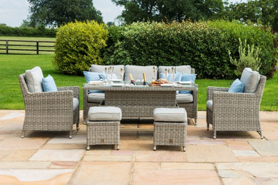 Oxford Sofa Dining Set with Ice Bucket & Rising Table by Maze Rattan - Gardenbox