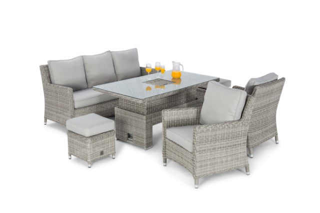 Oxford Sofa Dining Set with Ice Bucket & Rising Table by Maze Rattan - Gardenbox