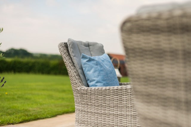 Maze Rattan Oxford 6 Seat Round Fire Pit Dining Set with Venice Chairs & Lazy Susan - Gardenbox