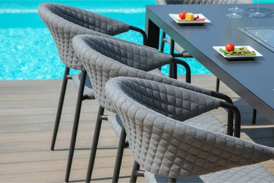 Maze Rattan Pebble 8 seat rectangular Fire Pit Dining Set