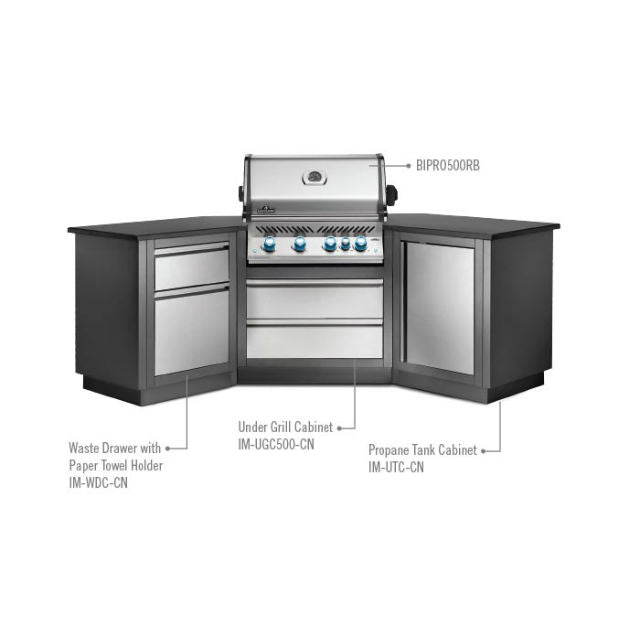 Napoleon Prestige Pro 500 Angled Outdoor Kitchen Gas Barbecue - Gardenbox