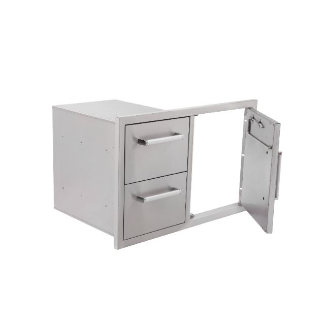 Whistler Burford Built-In Double Drawers and Door Unit in 304 stainless steel