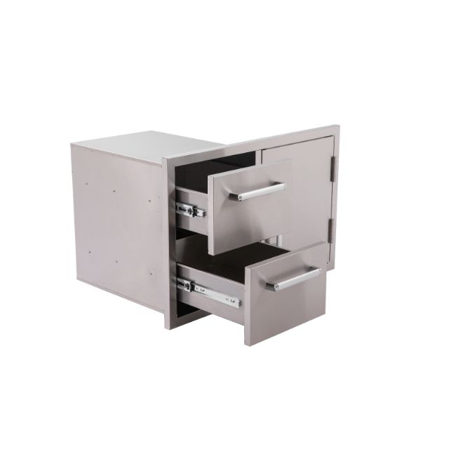 Whistler Burford Built-In Double Drawers and Door Unit in 304 stainless steel