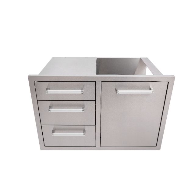 Whistler Burford Built-In Triple Drawer and Waste Bin Unit in 304 stainless steel