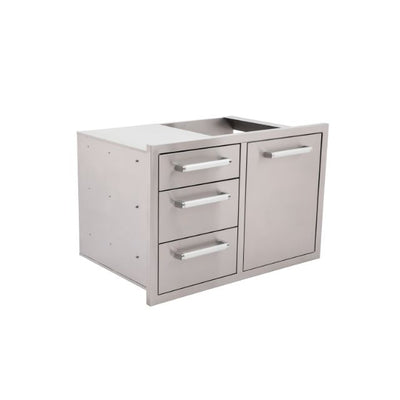 Whistler Burford Built-In Triple Drawer and Waste Bin Unit in 304 stainless steel