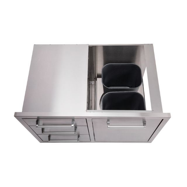 Whistler Burford Built-In Triple Drawer and Waste Bin Unit in 304 stainless steel