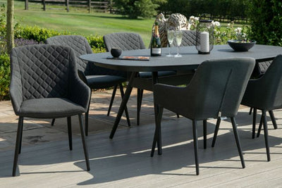 Maze Rattan Zest 8 Seat Oval Dining Set In Weatherproof Fabric