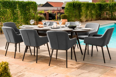 Maze Rattan Zest 8 Seat Oval Dining Set In Weatherproof Fabric - Gardenbox