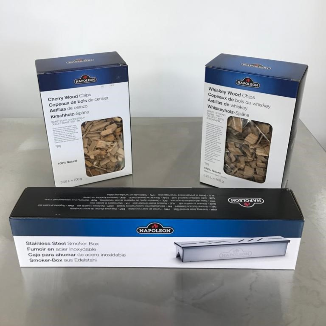 Napoleon BBQ Smoker Box and duo flavoured chips pack. Only £42.99
