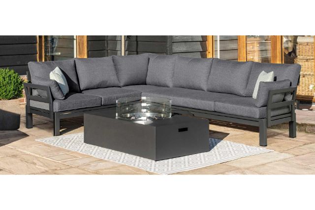 Oslo Corner Sofa with Square Fire Pit Table by Maze Rattan