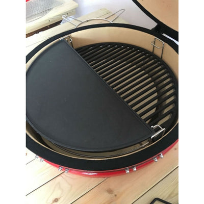 Universal Cast Iron Half Moon Solid Grate for XL Kamado Charcoal BBQ Big Green Egg - Gardenbox
