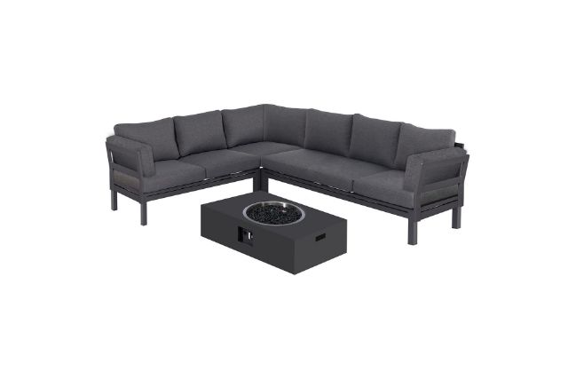 Oslo Corner Sofa with Square Fire Pit Table by Maze Rattan