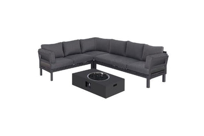 Oslo Corner Sofa with Rectangular Fire Pit Table by Maze Rattan